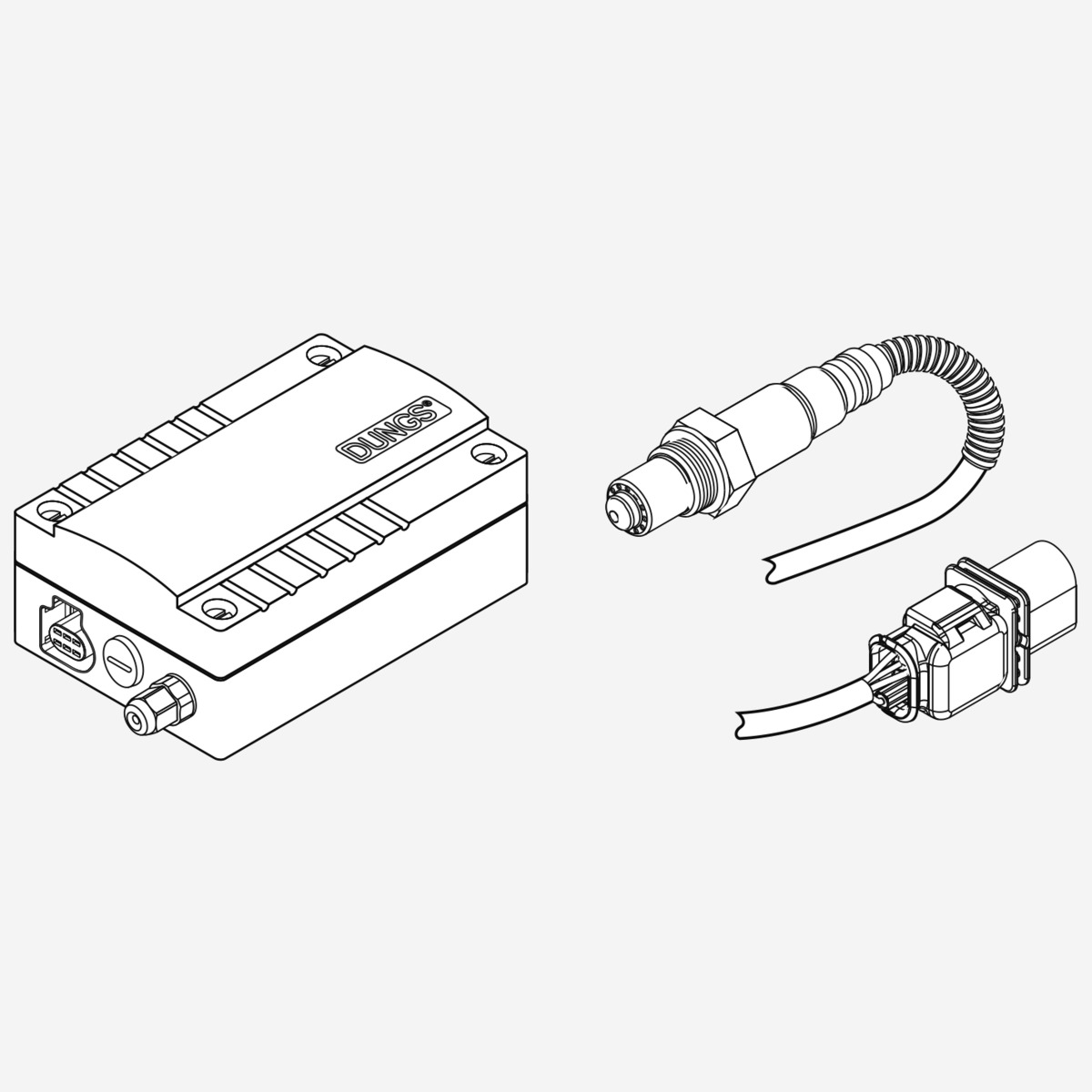 Weishaupt O2-Regelung mit Sonde, Modul, Flansch. und Kabelverbindung