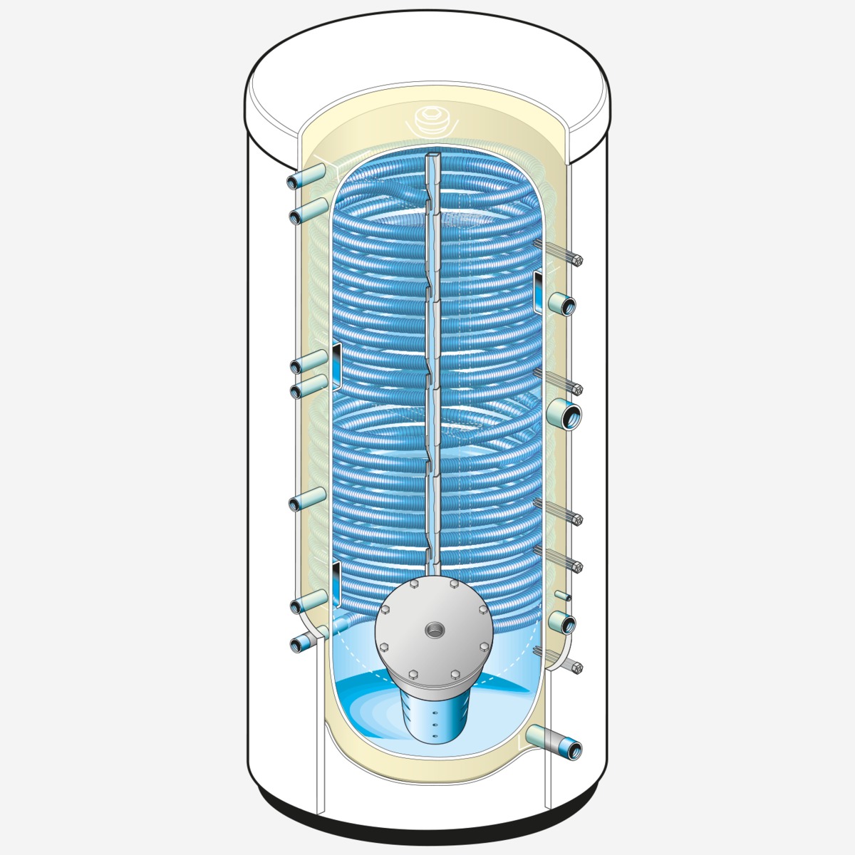 Weishaupt Energiespeicher WES 910 Aqua/E/Eco, Trinkwasser-WT, Anschluss E-Heizung