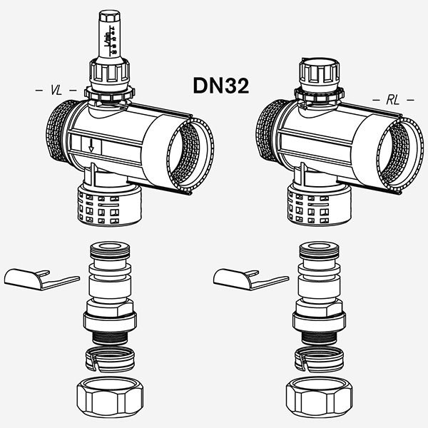 Weishaupt Erweiterungssegment DN 25 für Solekreisverteiler, Typ WSZ ES32