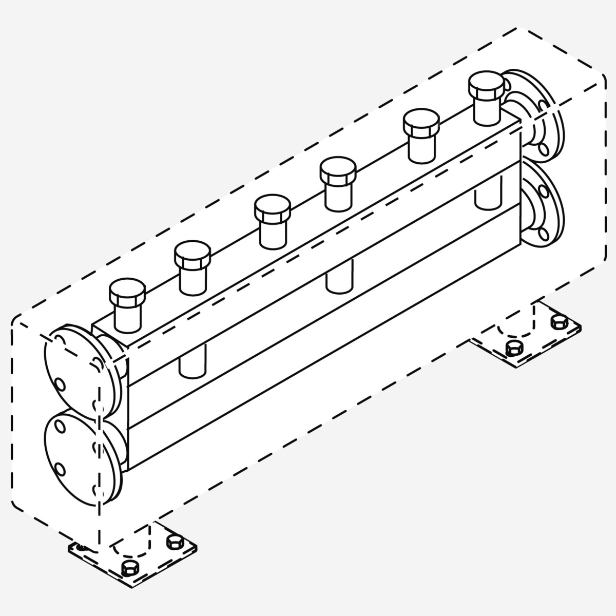 Weishaupt Modul-Verteiler für 3 Heizkreise DN 100 Typ WHV 3-M-40, bis 40 m³/h Volumenstrom